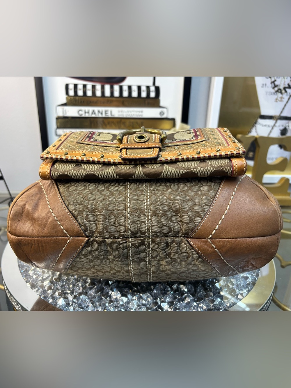 Coach 2007 y2k Soho Signature Buckle Flap Hobo Bag GUC - Picture 11 of 17